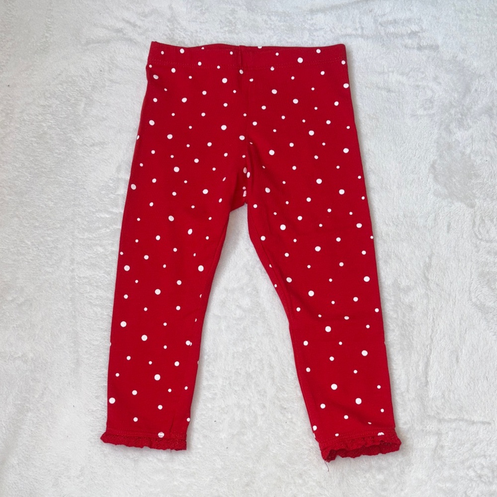 DUNNES store Red Polka Dot Leggings 12-18 months baby girl